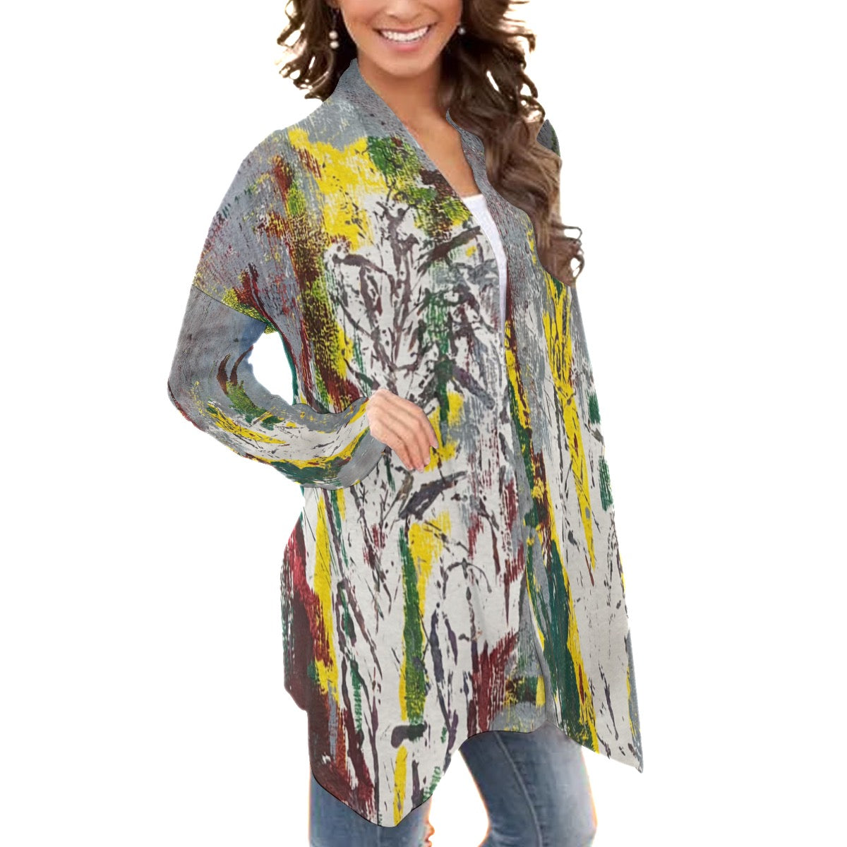 All-Over Print Women's Cardigan With Long Sleeve