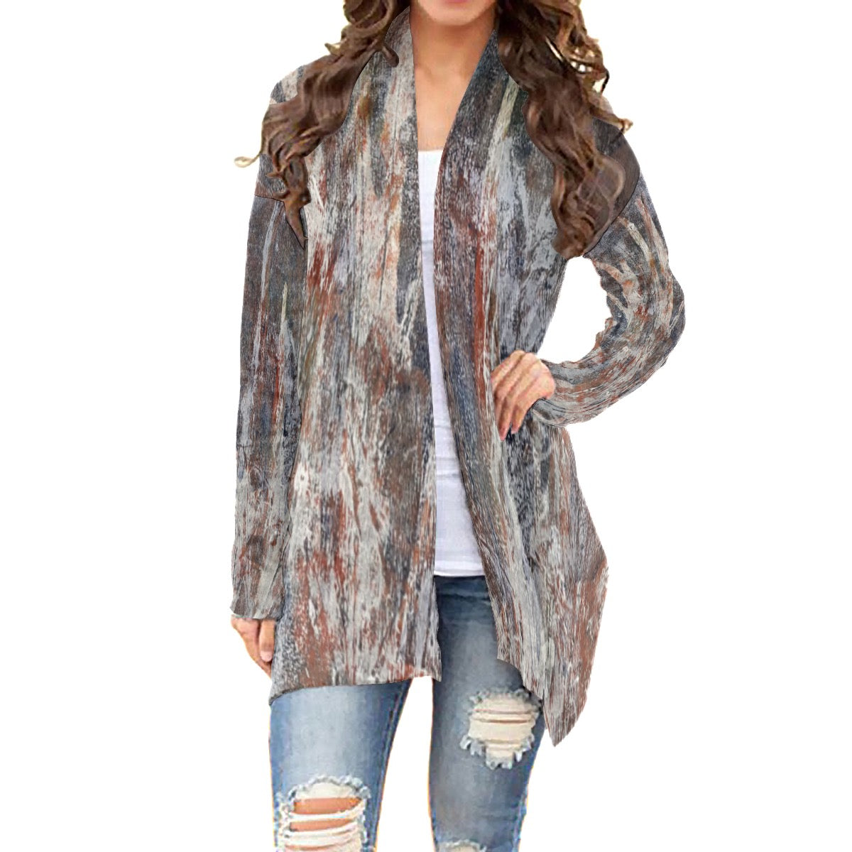 All-Over Print Women's Cardigan With Long Sleeve