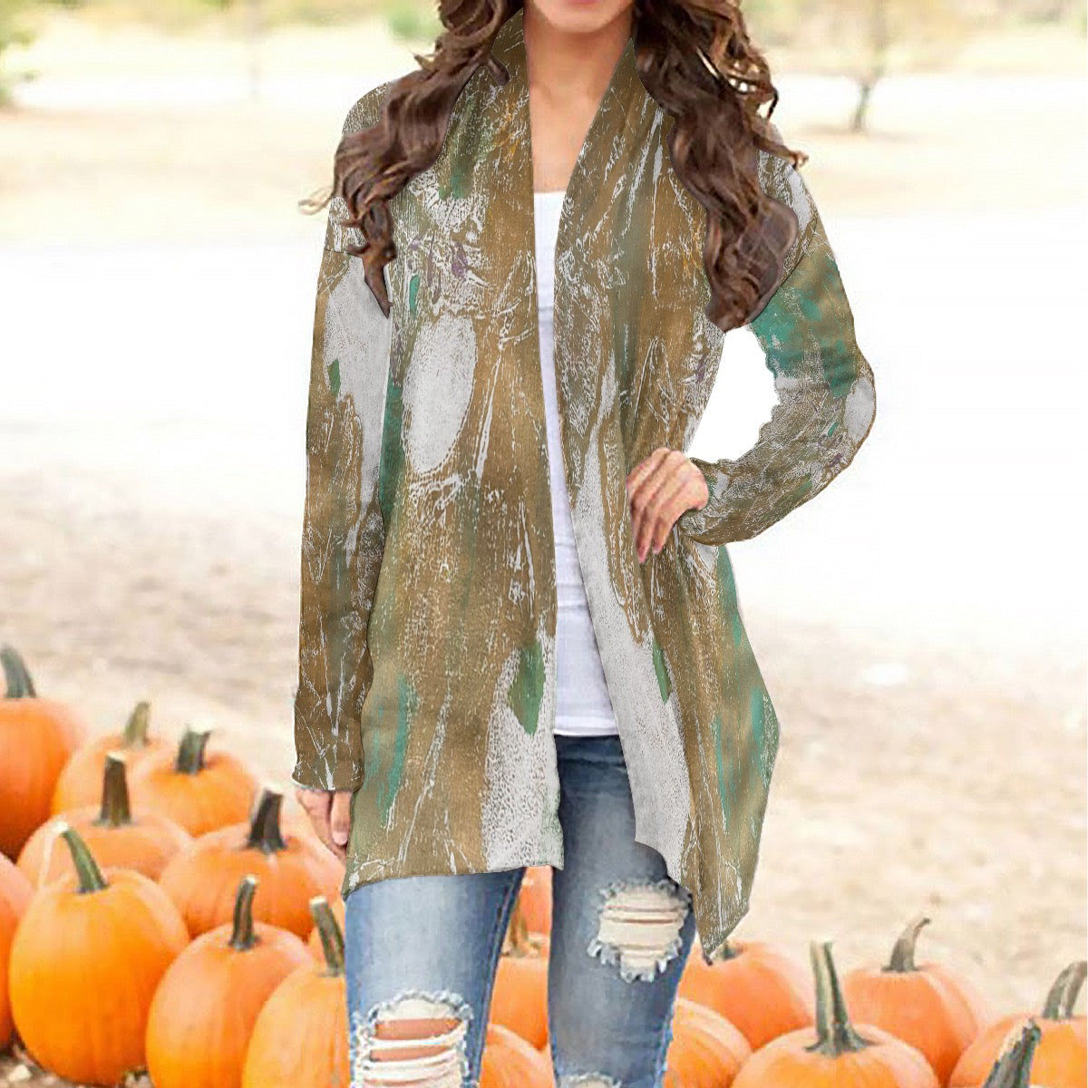 All-Over Print Women's Cardigan With Long Sleeve