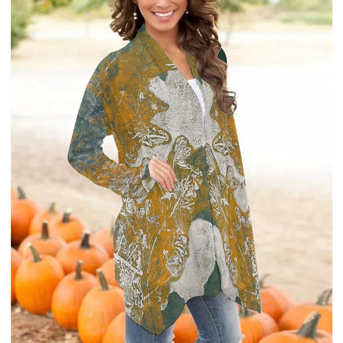 All-Over Print Women's Cardigan With Long Sleeve