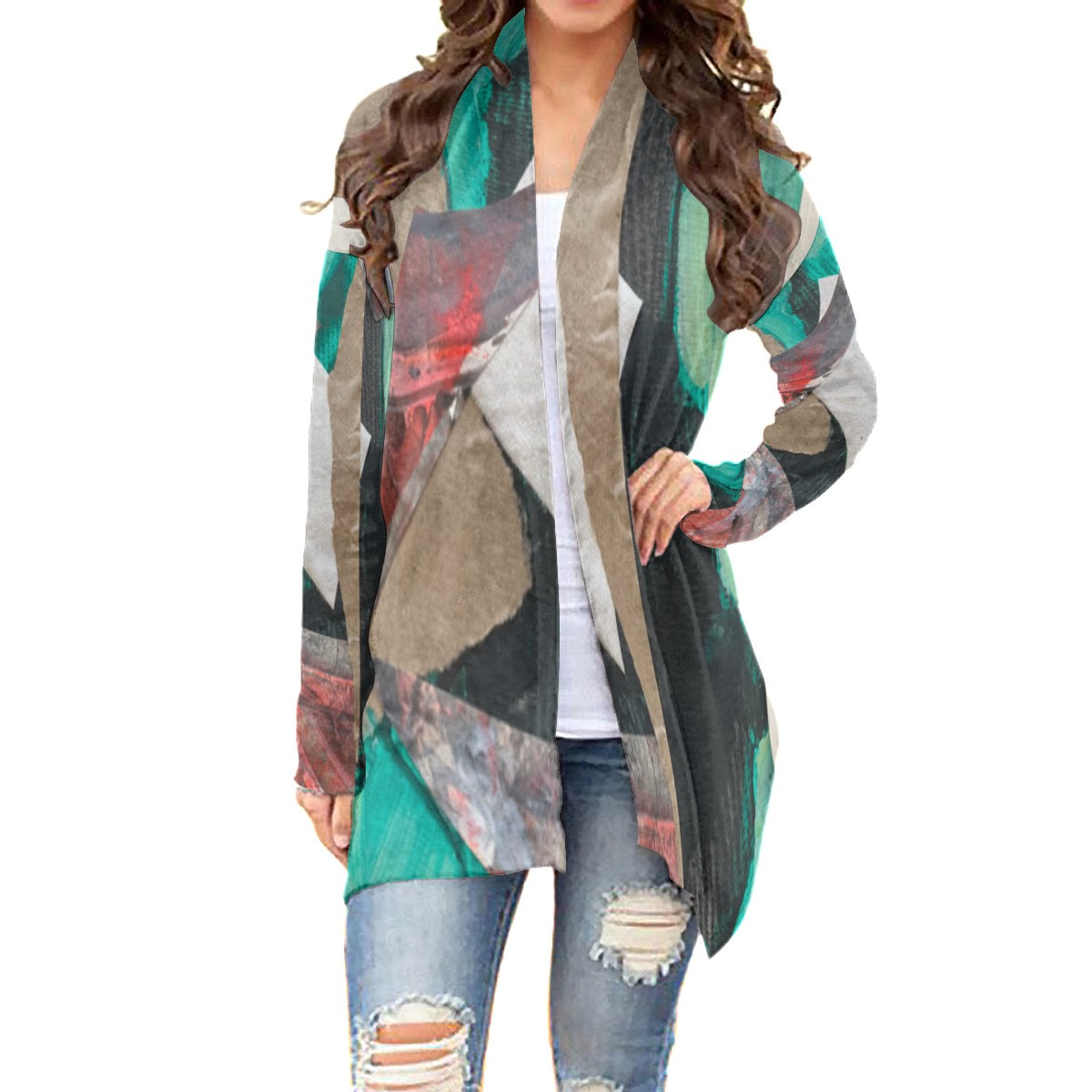 All-Over Print Women's Cardigan With Long Sleeve