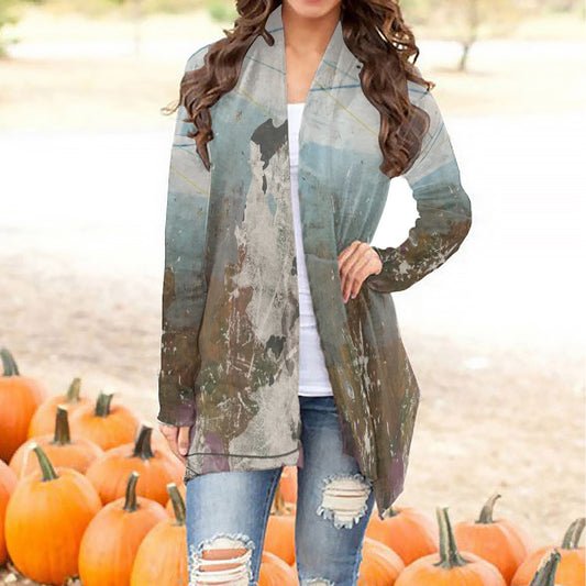 All-Over Print Women's Cardigan With Long Sleeve