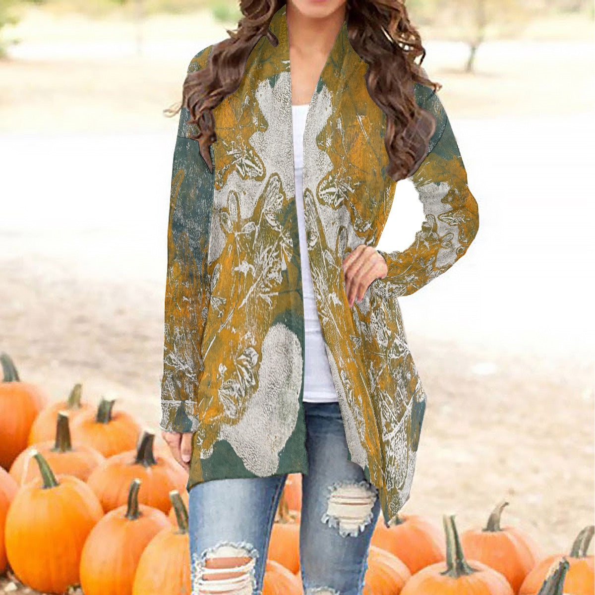 All-Over Print Women's Cardigan With Long Sleeve