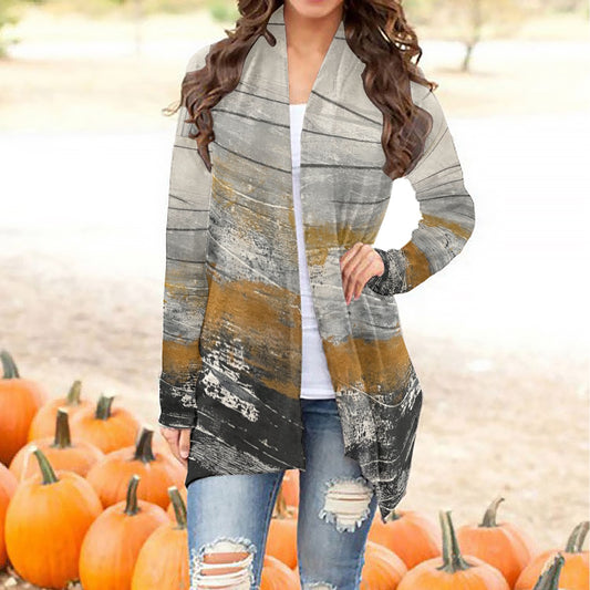 All-Over Print Women's Cardigan With Long Sleeve