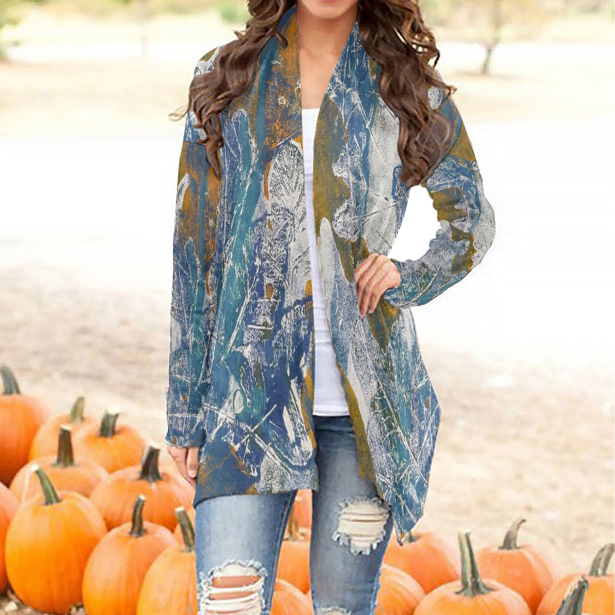 All-Over Print Women's Cardigan With Long Sleeve