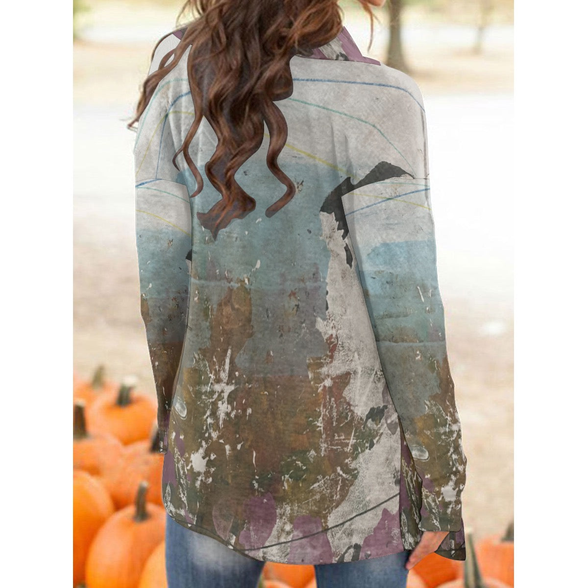 All-Over Print Women's Cardigan With Long Sleeve