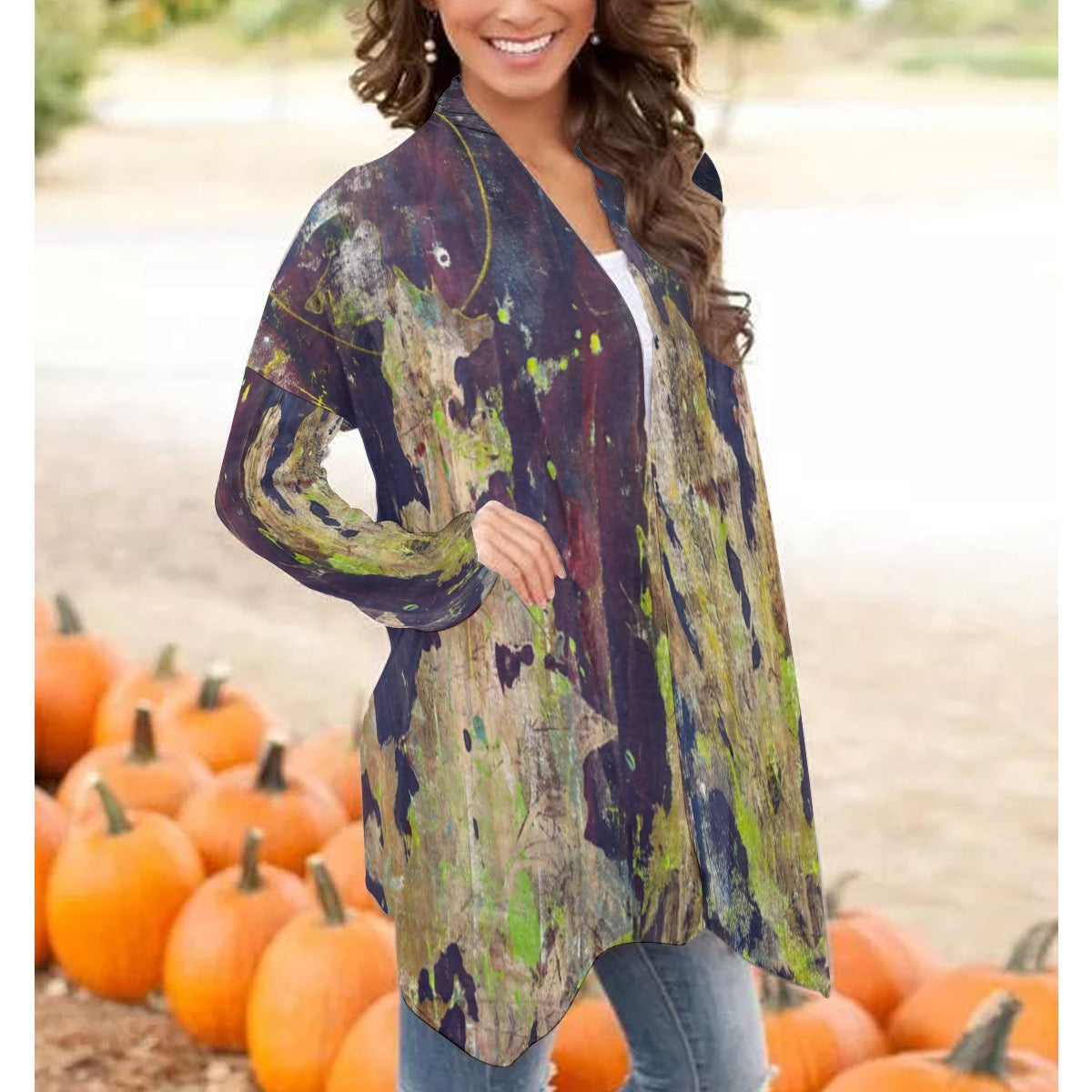 All-Over Print Women's Cardigan With Long Sleeve