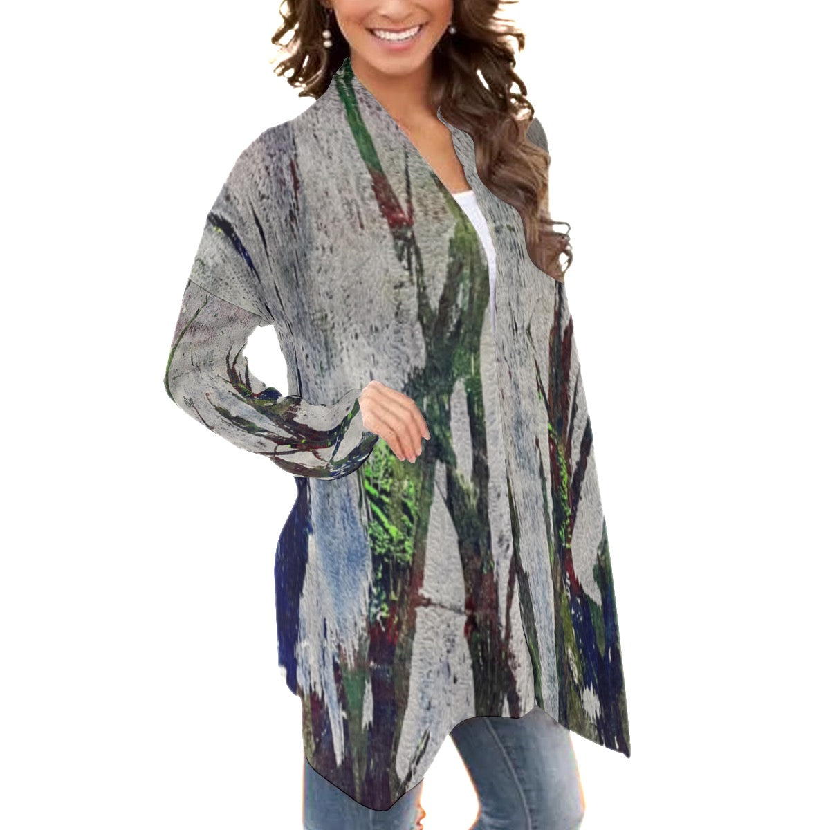 All-Over Print Women's Cardigan With Long Sleeve