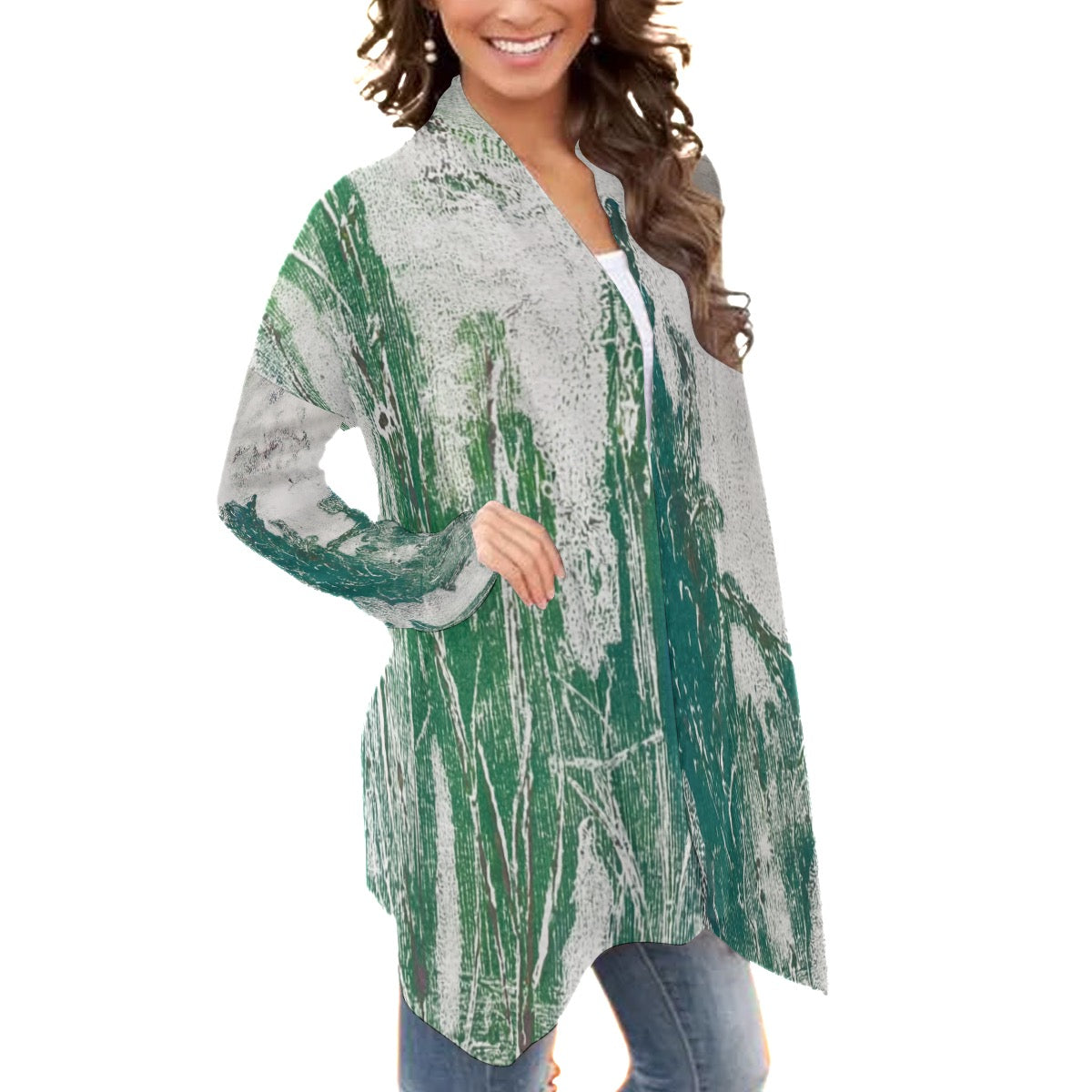 All-Over Print Women's Cardigan With Long Sleeve