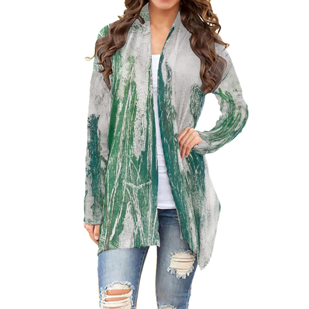 All-Over Print Women's Cardigan With Long Sleeve