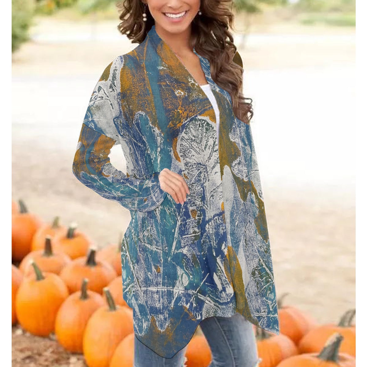 All-Over Print Women's Cardigan With Long Sleeve