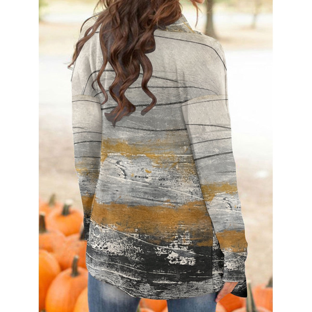 All-Over Print Women's Cardigan With Long Sleeve