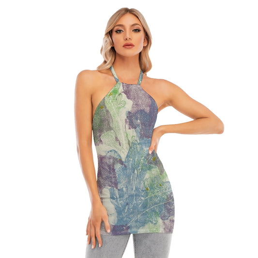 All-Over Print Women's Tie Halter Neck Top