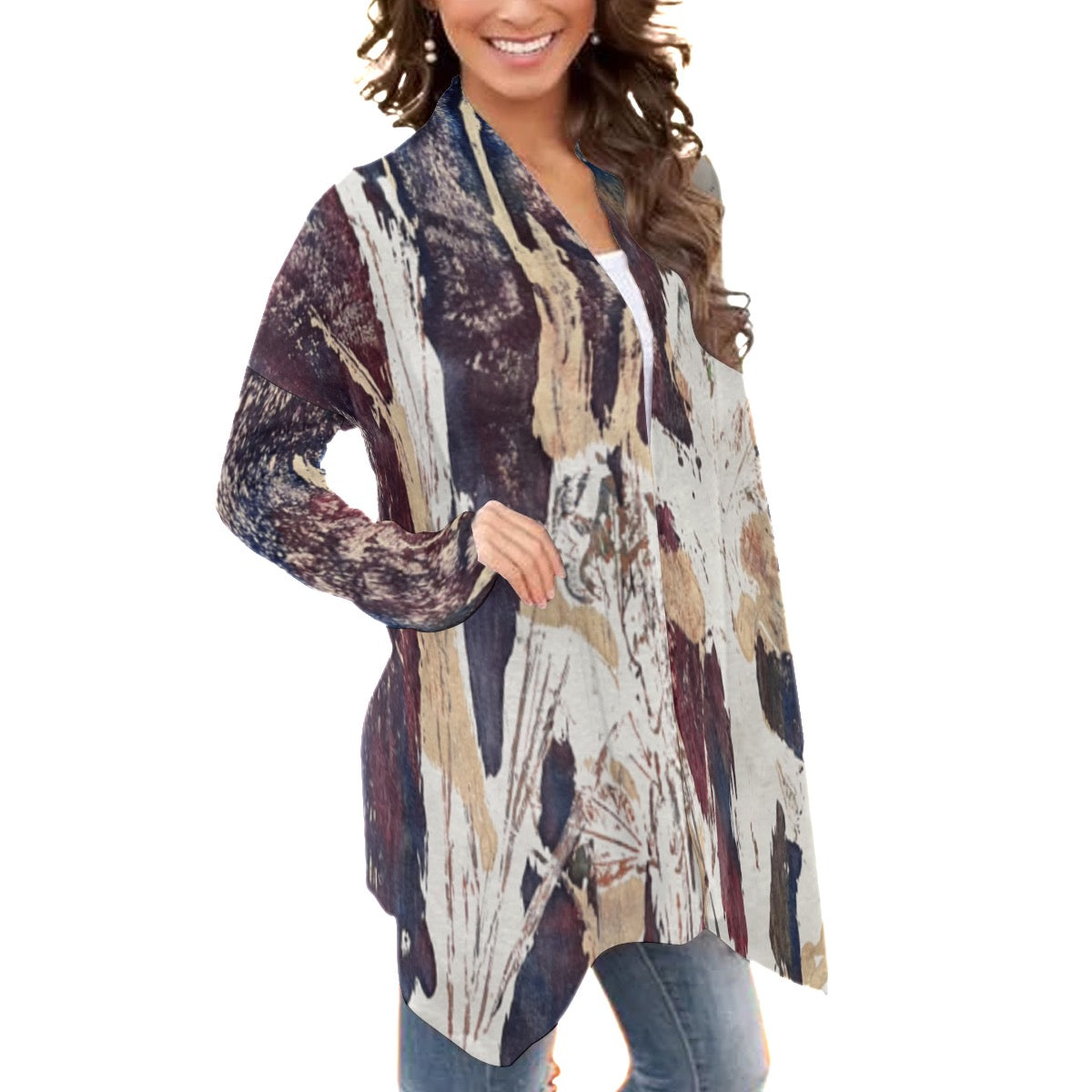 All-Over Print Women's Cardigan With Long Sleeve