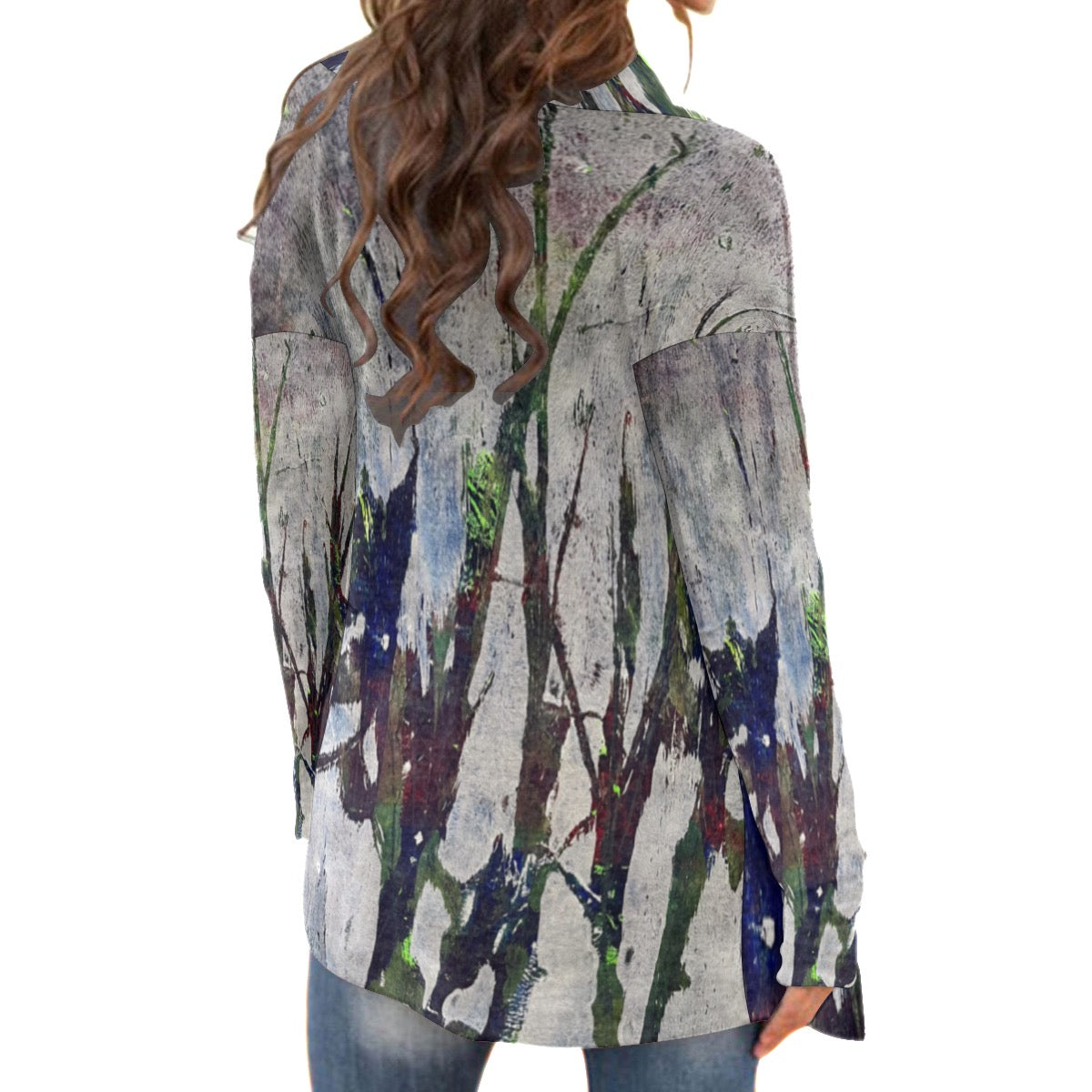 All-Over Print Women's Cardigan With Long Sleeve