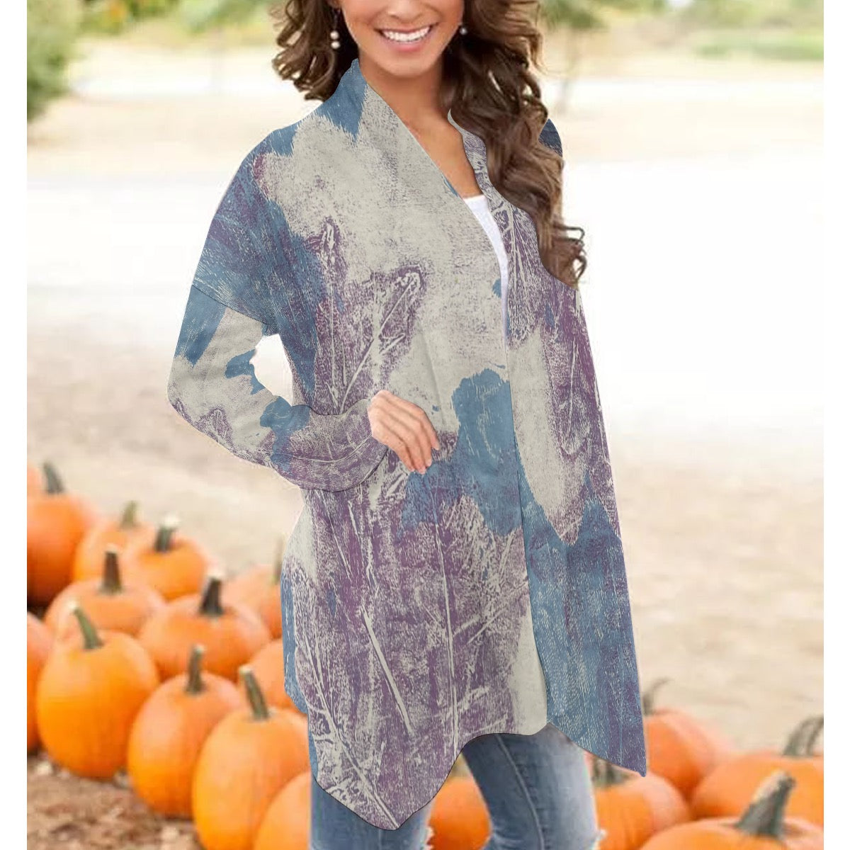 All-Over Print Women's Cardigan With Long Sleeve