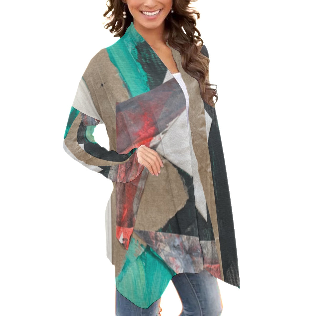 All-Over Print Women's Cardigan With Long Sleeve